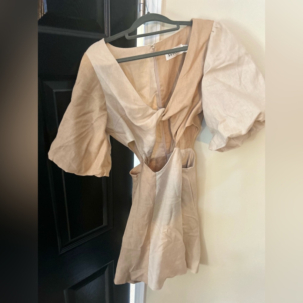 Soreve cutout linen dress